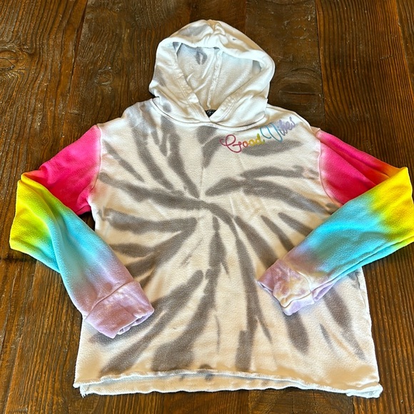 Good Vibes Only Tie Dye Hooded Shirt Girls Medium GUC - Picture 2 of 6